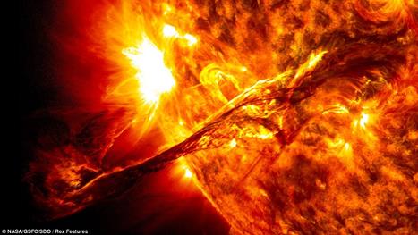 On August 31, 2012 a long filament of solar material that had been hovering in the sun's atmosphere, the corona, erupted out into space at 4:36 p.m. EDT. The coronal mass ejection, or CME, traveled at over 900 miles per second. 