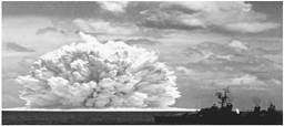 A nuclear explosion at sea.
