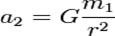 a_2 = G \frac{m_1}{r^2}